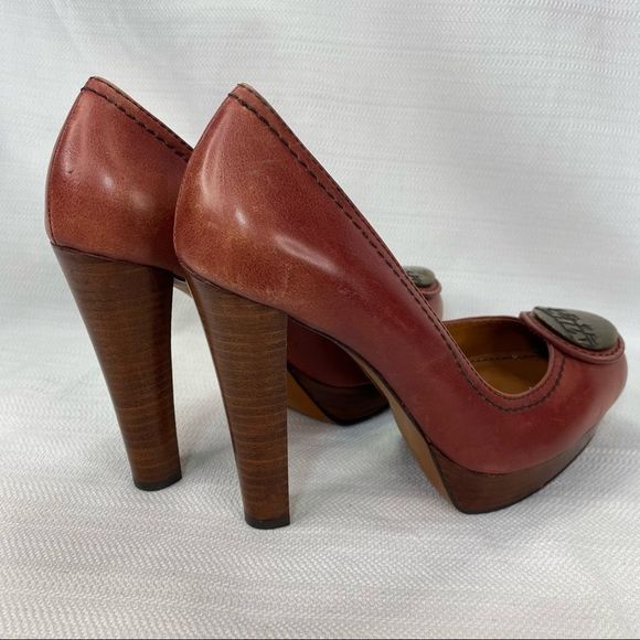 Rare Miss Sixty Leather Platform High Heels 4.5” Dusty Rose Pink Size 37 / 6.5 - Picture 7 of 14